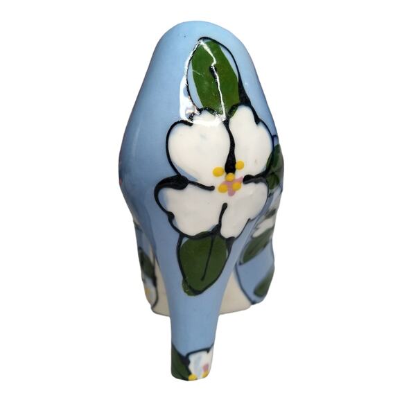 RARE Y2K Robin Sterling Vintage Blue Floral Heel Signed 2003 Hand Painted - Picture 6 of 6